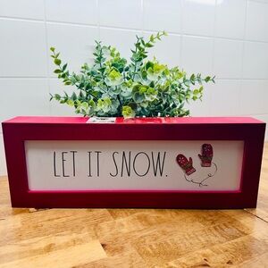 Red "Let It Snow" Holiday Decorative Sign